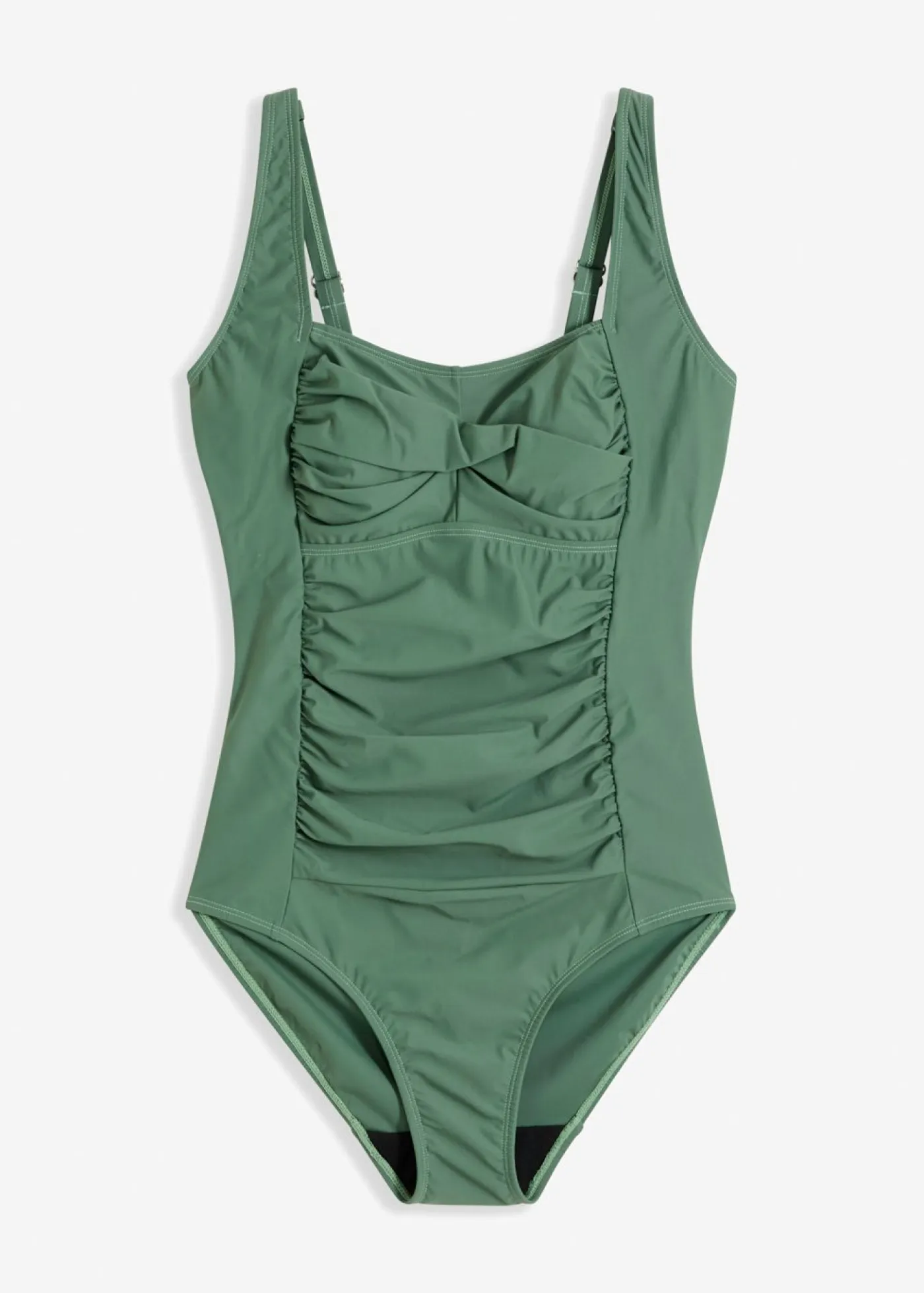 bonprix bonprix Vestidos Moldeadores|Bañadores>Traje de baño con efecto moldeador medio y aspecto cruzado Verde oliva