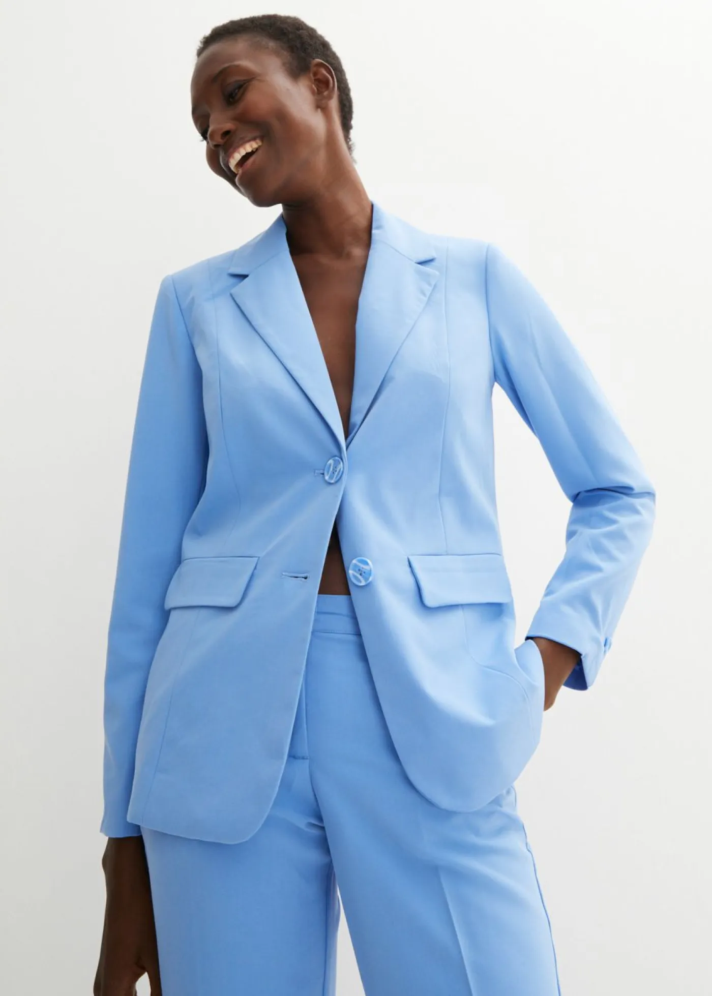 bonprix bonprix Blazers|Pantalones>Traje de pantalón (2 piezas) azul provenzal