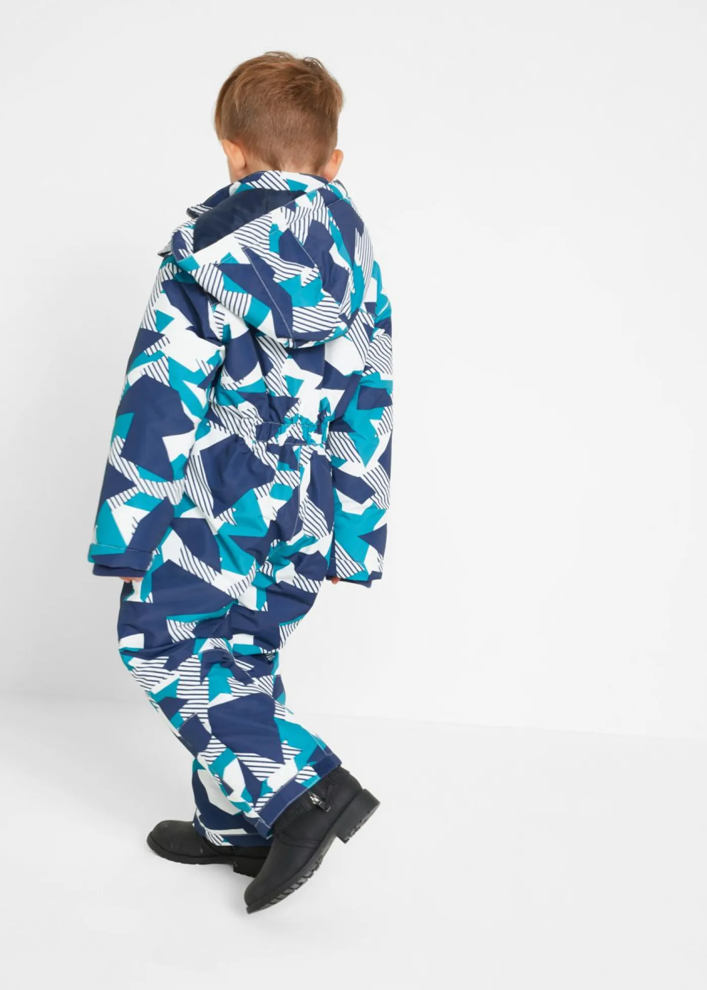 bonprix bonprix Ropa 2 A 9 Años·Vaqueros Y Pantalones|Ropa 2 A 9 Años·Prendas Exteriores Y Outdoor>Traje para la nieve impermeable con forro cálido y capucha desmontable turquesa oscuro/azul marino/blanco