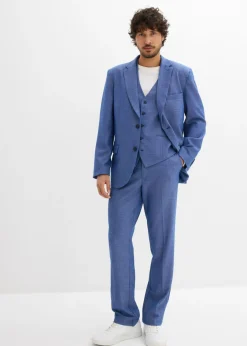 bonprix bonprix Trajes>Traje (3 piezas) con chaleco, regular fit azul moteado