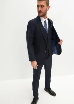 Hombre bonprix bonprix Traje (4 piezas) con chaleco y corbata, slim fit