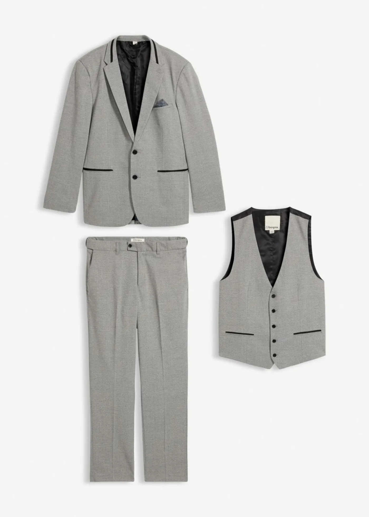 Hombre bonprix bonprix Traje (3 piezas) con chaleco, regular fit