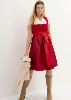 Mujer bonprix bonprix Traje tirolés con corpiño de terciopelo y delantal de satén (2 piezas)