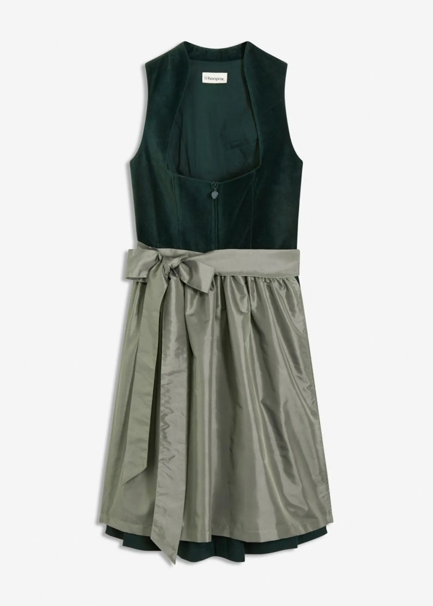 Mujer bonprix bonprix Traje tirolés con corpiño de terciopelo y delantal de satén (2 piezas)