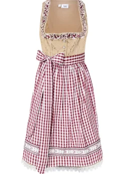 bonprix bonprix Vestidos>Traje tradicional tirolés con delantal hasta la rodilla Beige estampado