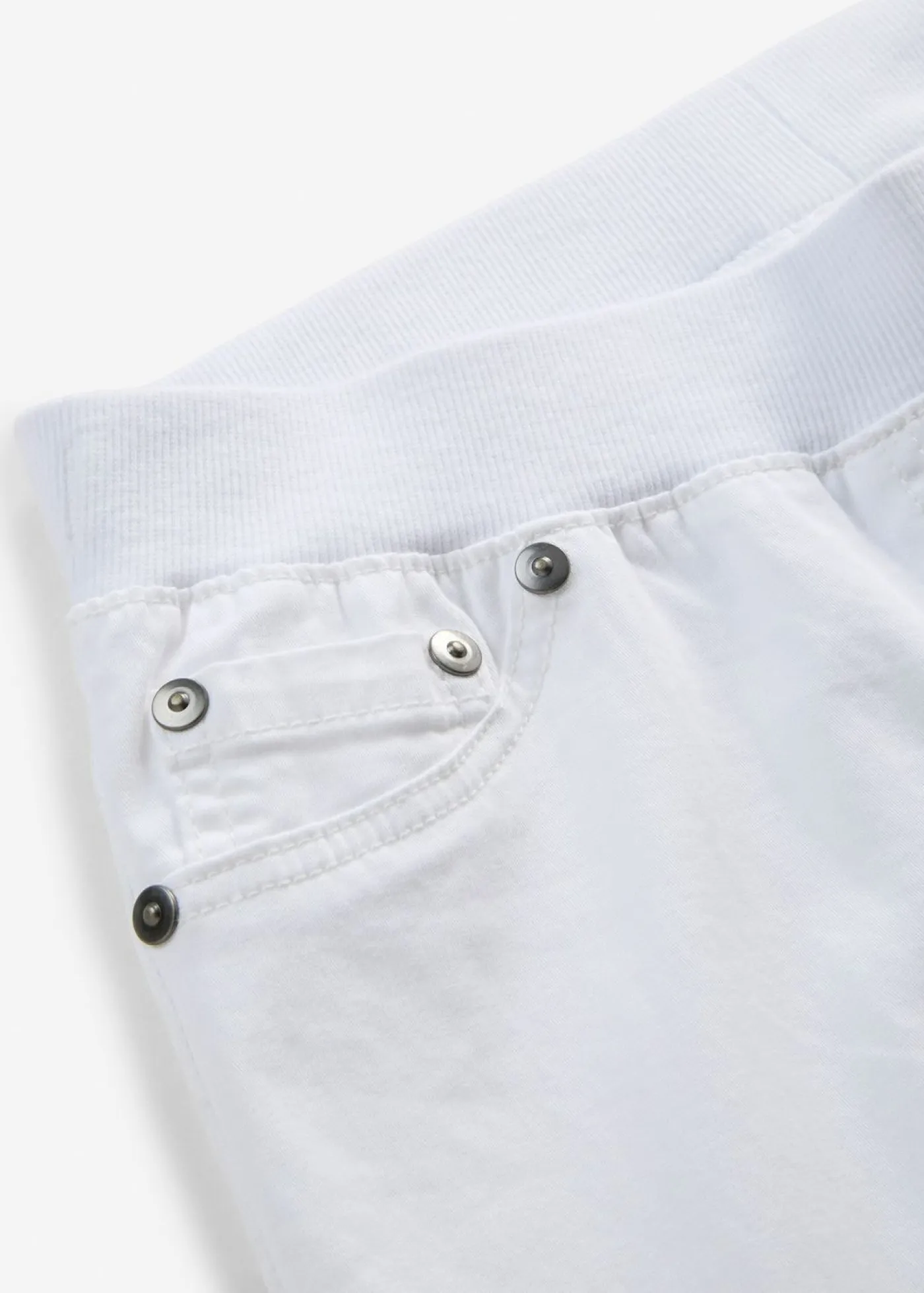 bonprix bonprix Pantalones>Treggings de sarga de mezcla de algodón elástica Blanco