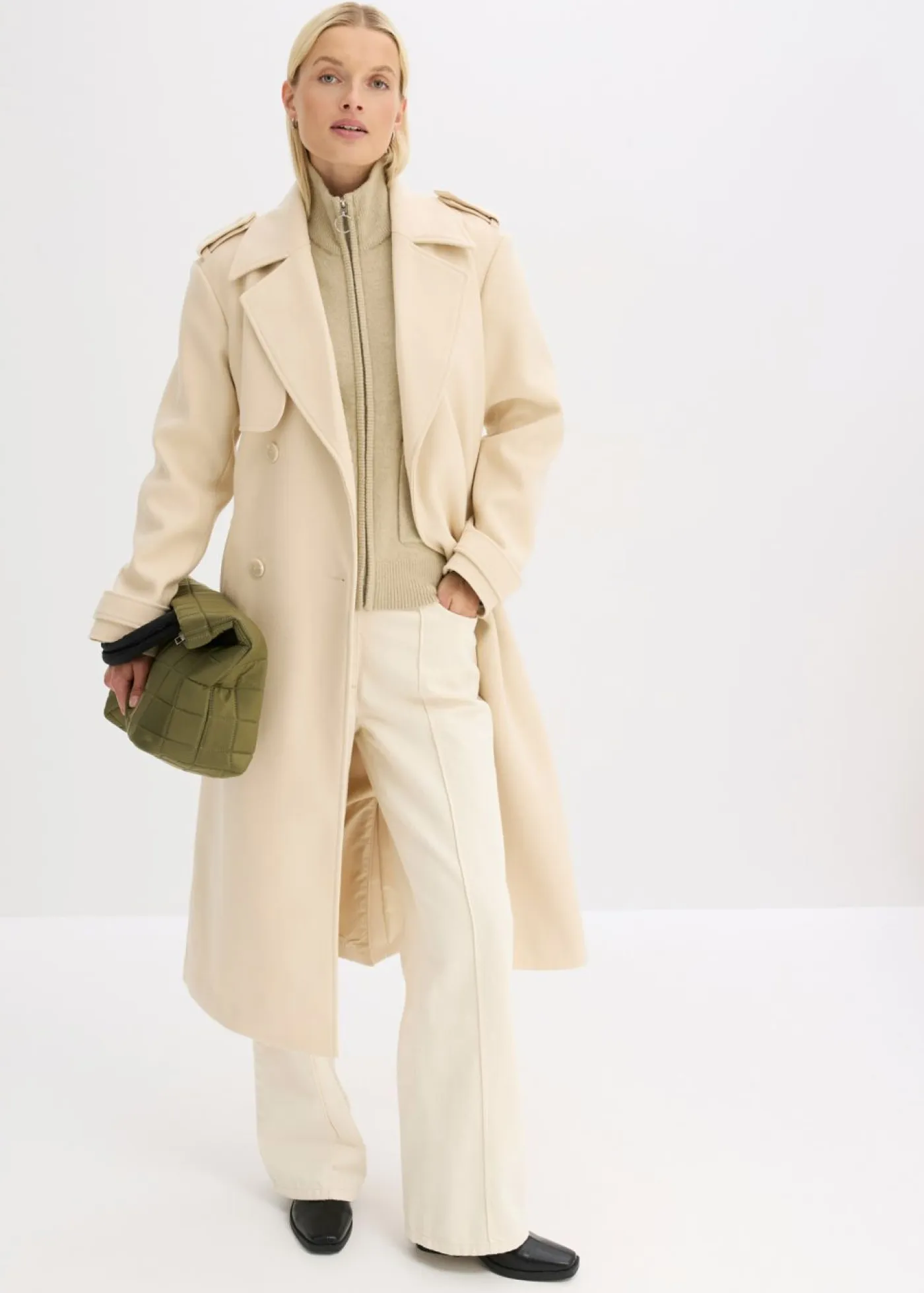 Mujer bonprix bonprix Trenca con aspecto de lana