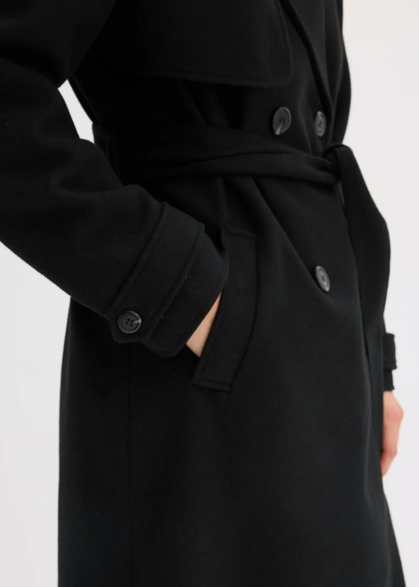 bonprix bonprix Chaquetas Y Abrigos>Trenca con aspecto de lana Negro