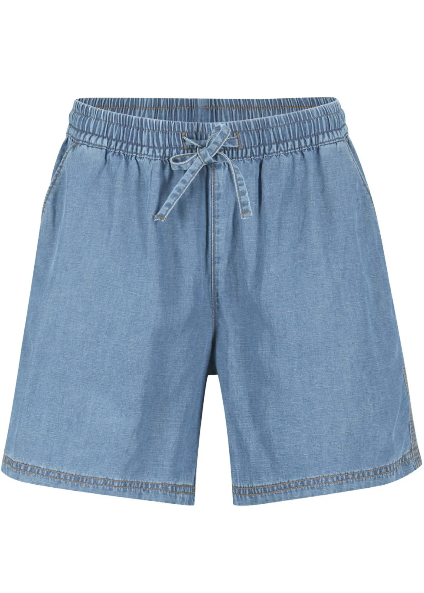 bonprix bonprix Shorts>Vaquero corto ligero con lino azul claro denim