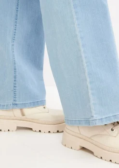 Mujer bonprix bonprix Vaquero de pernera ancha, mid waist, elástico