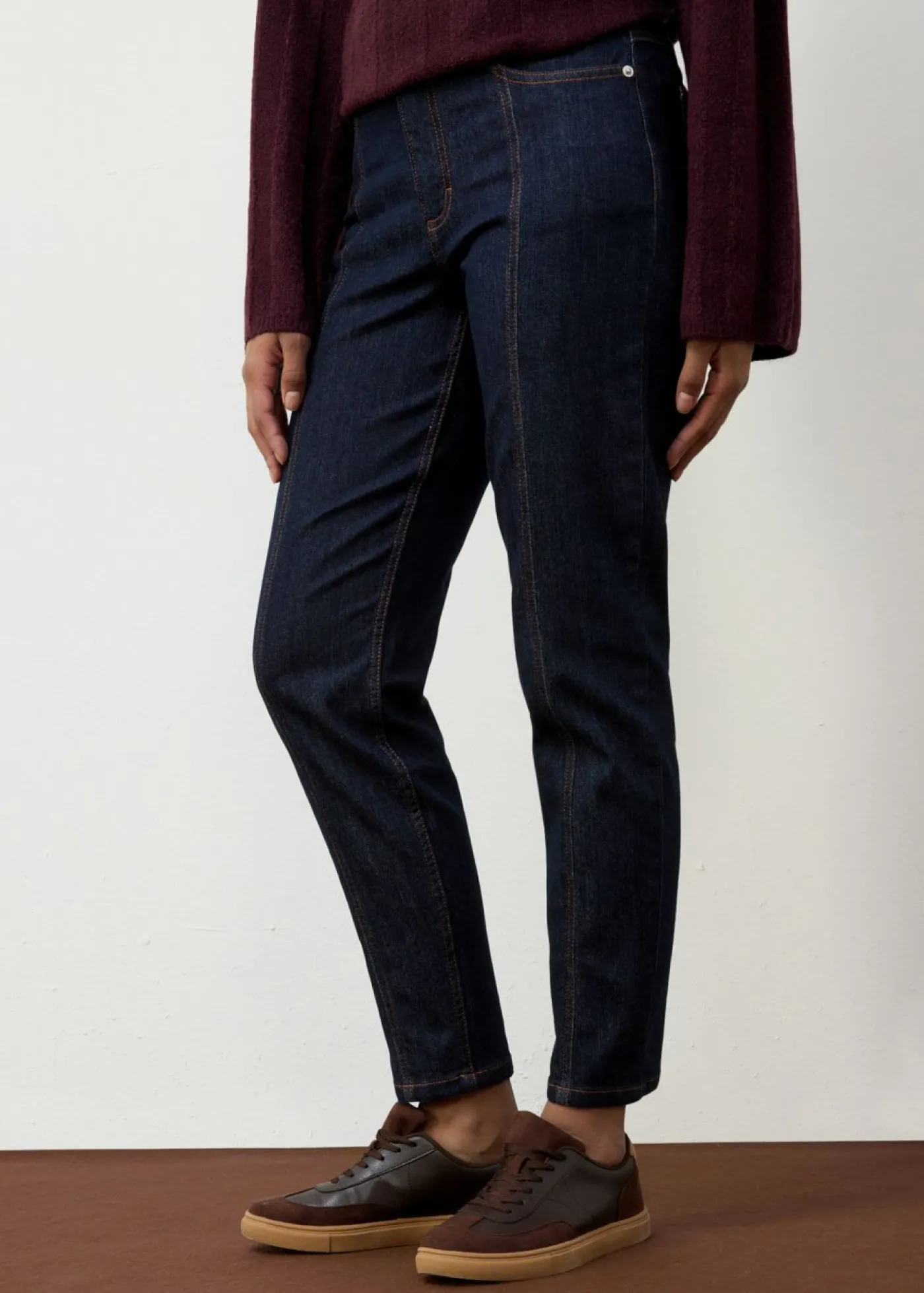 bonprix bonprix Vaqueros>Vaquero mom, high waist, elásticos Azul oscuro denim