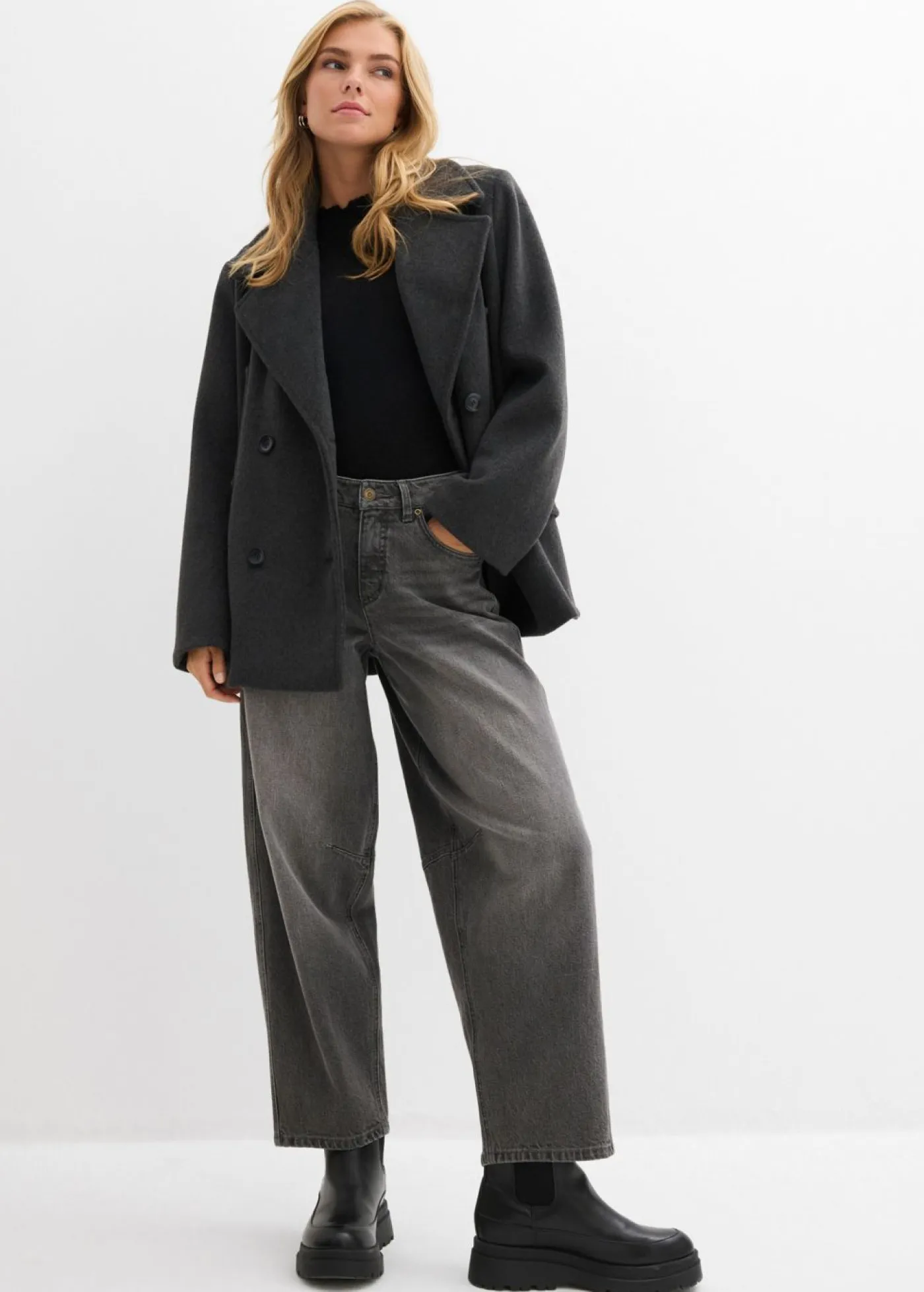 Mujer bonprix bonprix Vaqueros abullonados con talle medio