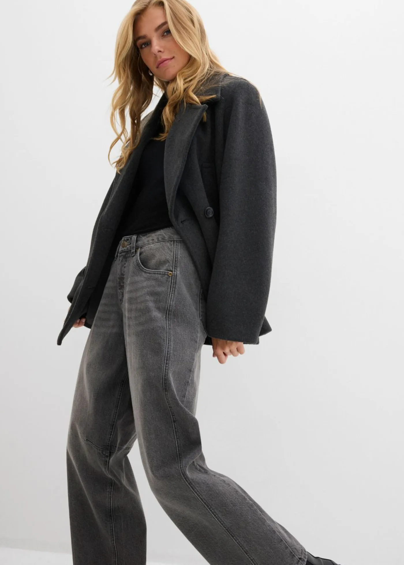 Mujer bonprix bonprix Vaqueros abullonados con talle medio