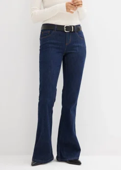 bonprix bonprix Vaqueros>Vaqueros acampanados de talle medio Azul oscuro denim