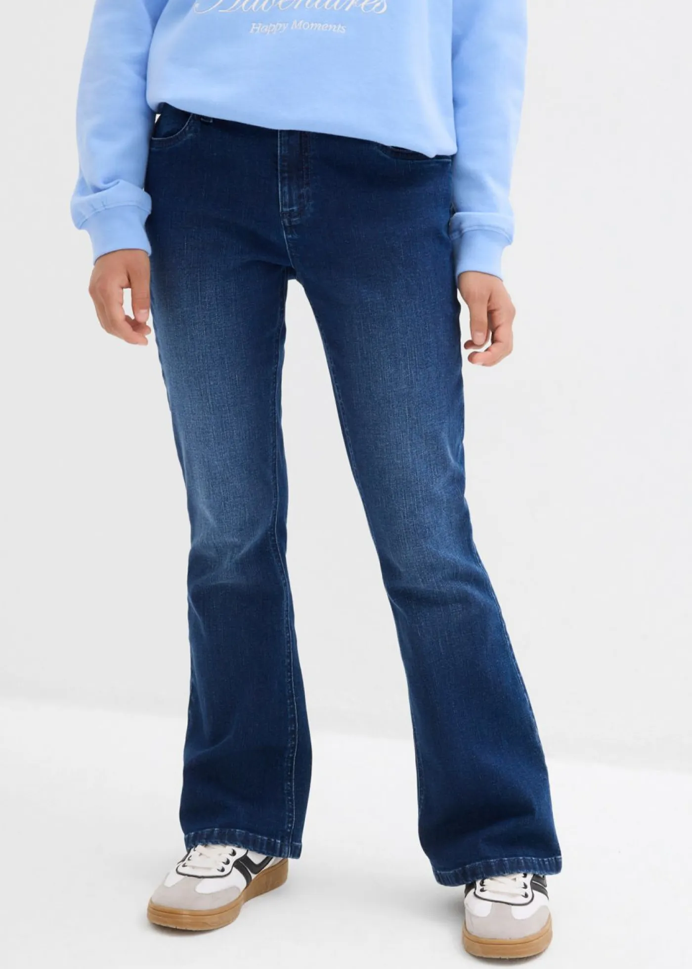 bonprix bonprix Ropa 9 A 16 Años·Jeans>Vaqueros acampanados de talle bajo Denim