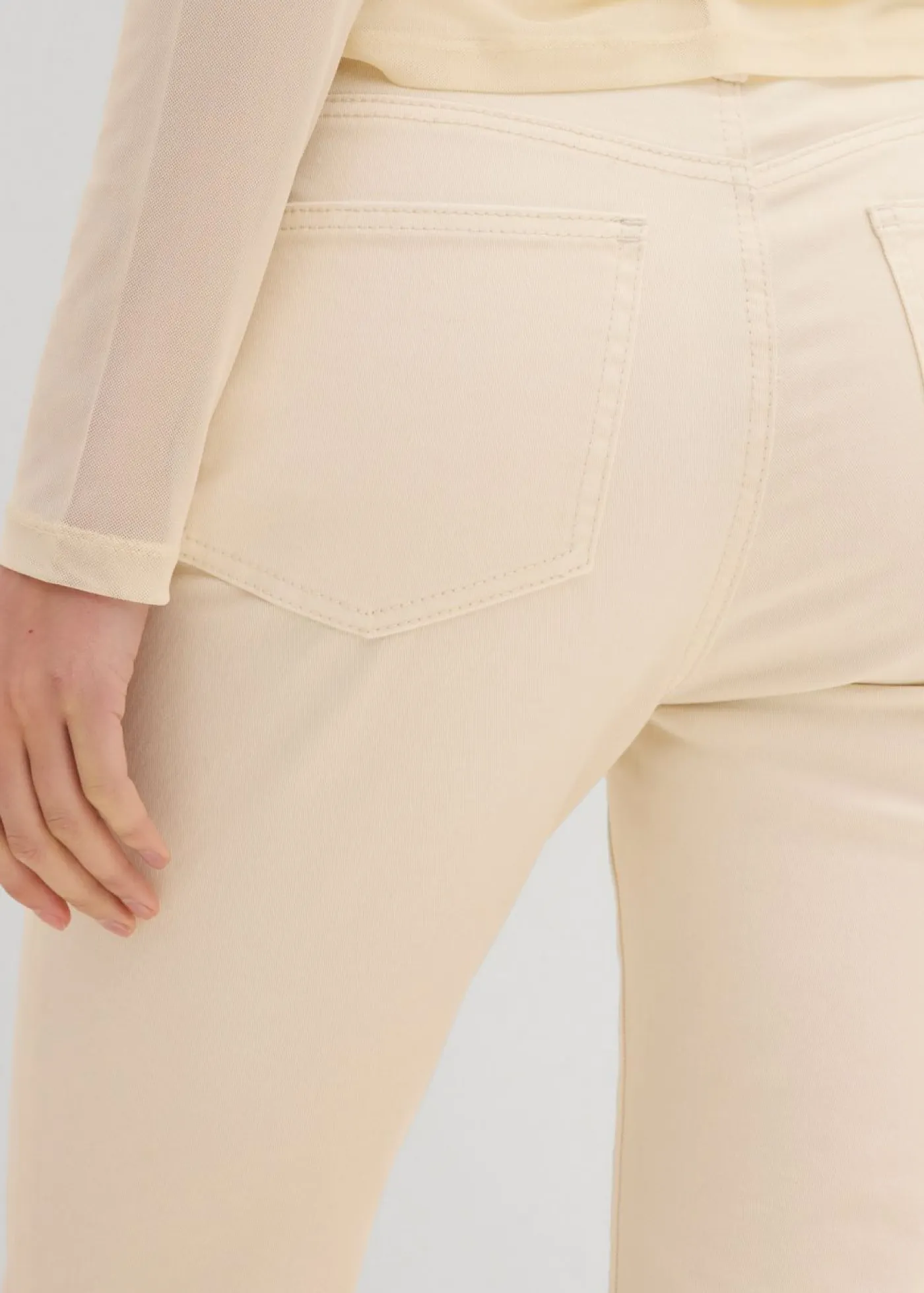 bonprix bonprix Vaqueros>Vaqueros acampanados, high waist, cropped Beige natural