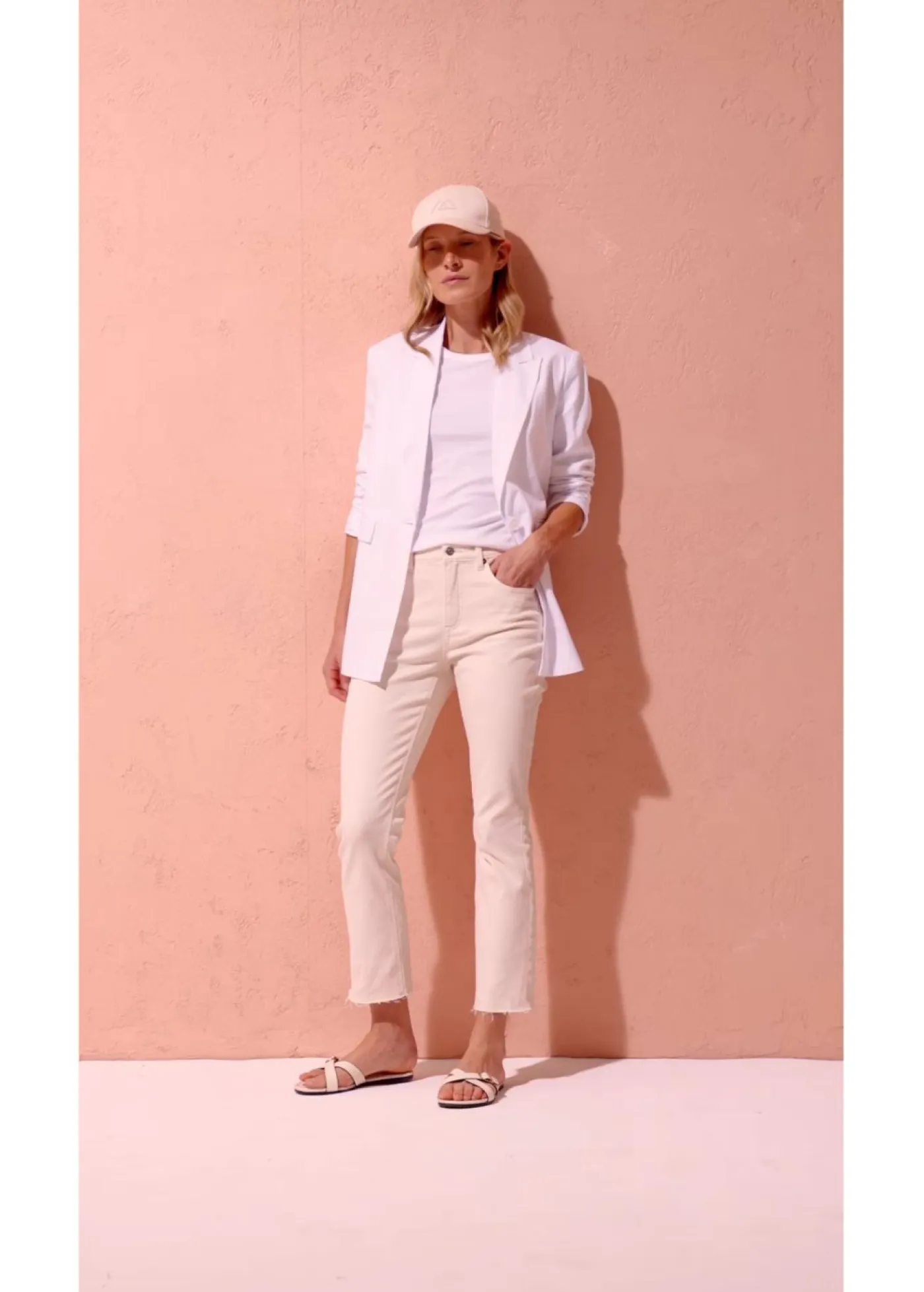 bonprix bonprix Vaqueros>Vaqueros acampanados, high waist, cropped Beige natural