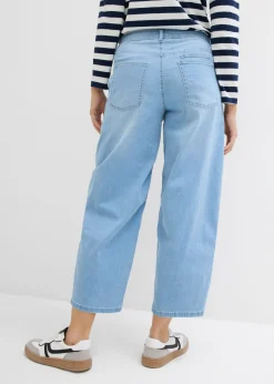 Mujer bonprix bonprix Vaqueros balloon, mid waist, super soft, cropped