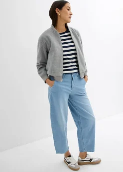 Mujer bonprix bonprix Vaqueros balloon, mid waist, super soft, cropped