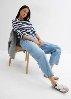 Mujer bonprix bonprix Vaqueros balloon, mid waist, super soft, cropped