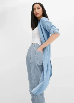 Mujer bonprix bonprix Vaqueros barrel de talle medio con rayas