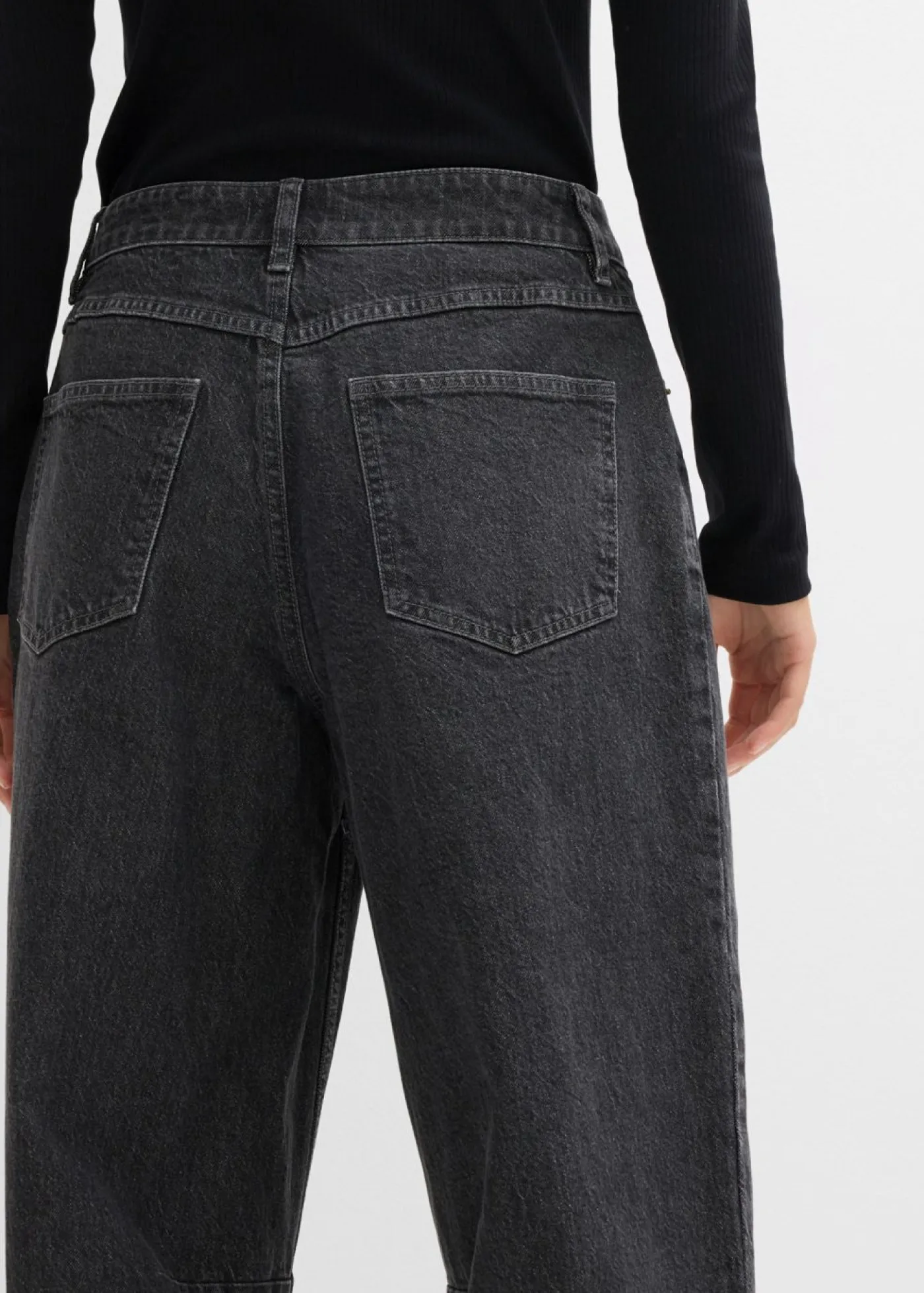 bonprix bonprix Vaqueros>Vaqueros barrel, mid waist denim gris oscuro usado