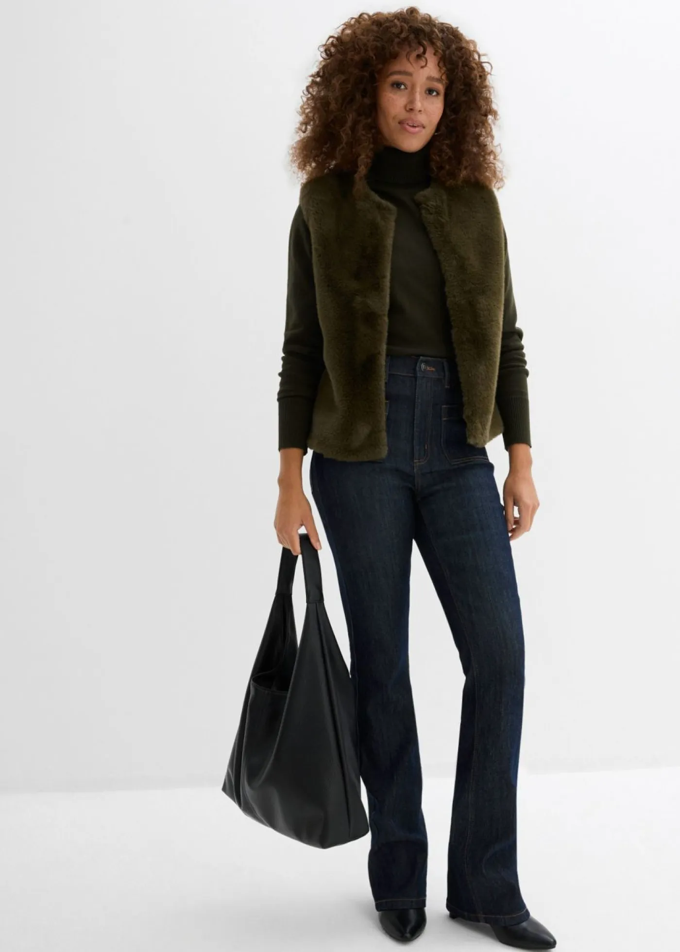 Mujer bonprix bonprix Vaqueros bootcut, high waist, cintura cómoda