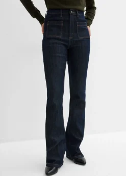 bonprix bonprix Vaqueros>Vaqueros bootcut, high waist, cintura cómoda Azul oscuro denim