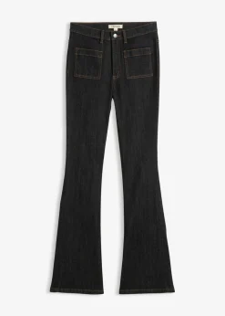 bonprix bonprix Tallas Pequeñas|Vaqueros>Vaqueros bootcut, high waist, cintura cómoda Negro denim