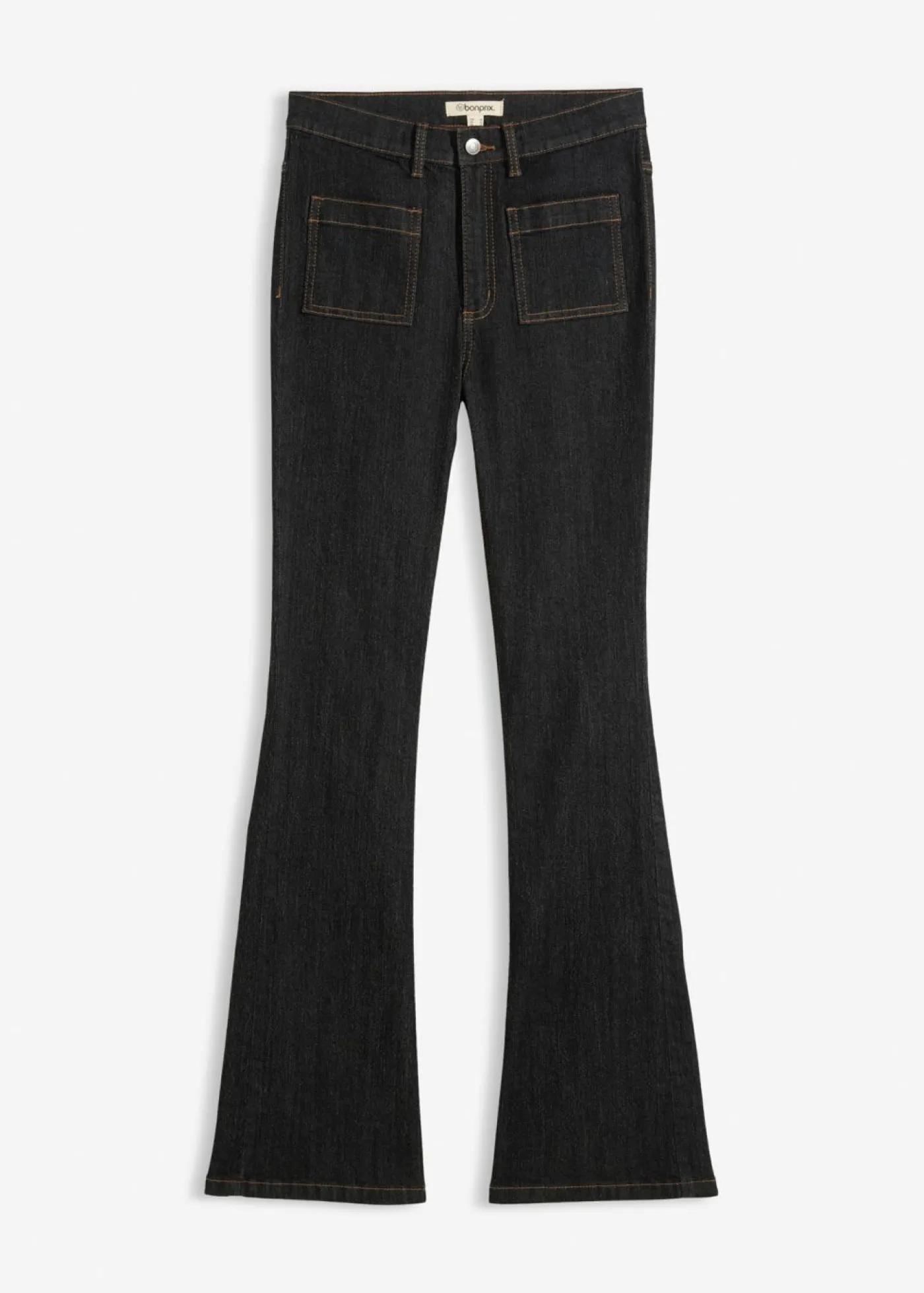 bonprix bonprix Tallas Pequeñas|Vaqueros>Vaqueros bootcut, high waist, cintura cómoda Negro denim