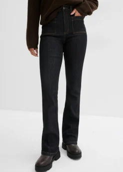 bonprix bonprix Tallas Pequeñas|Vaqueros>Vaqueros bootcut, high waist, cintura cómoda Negro denim