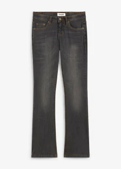 bonprix bonprix Tallas Pequeñas>Vaqueros bootcut mid waist, elásticos Negro desgastado