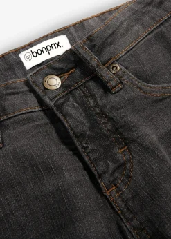 bonprix bonprix Tallas Pequeñas>Vaqueros bootcut mid waist, elásticos Negro desgastado