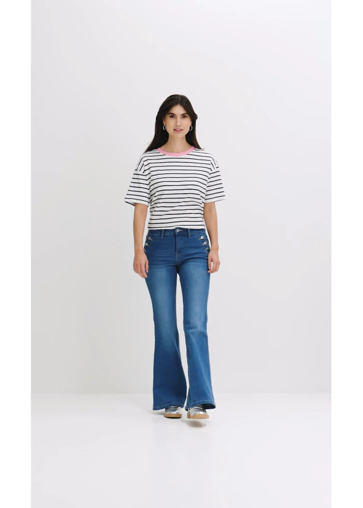 bonprix bonprix Vaqueros|Tallas Pequeñas>Vaqueros bootcut, mid waist, de algodón orgánico Azul piedra