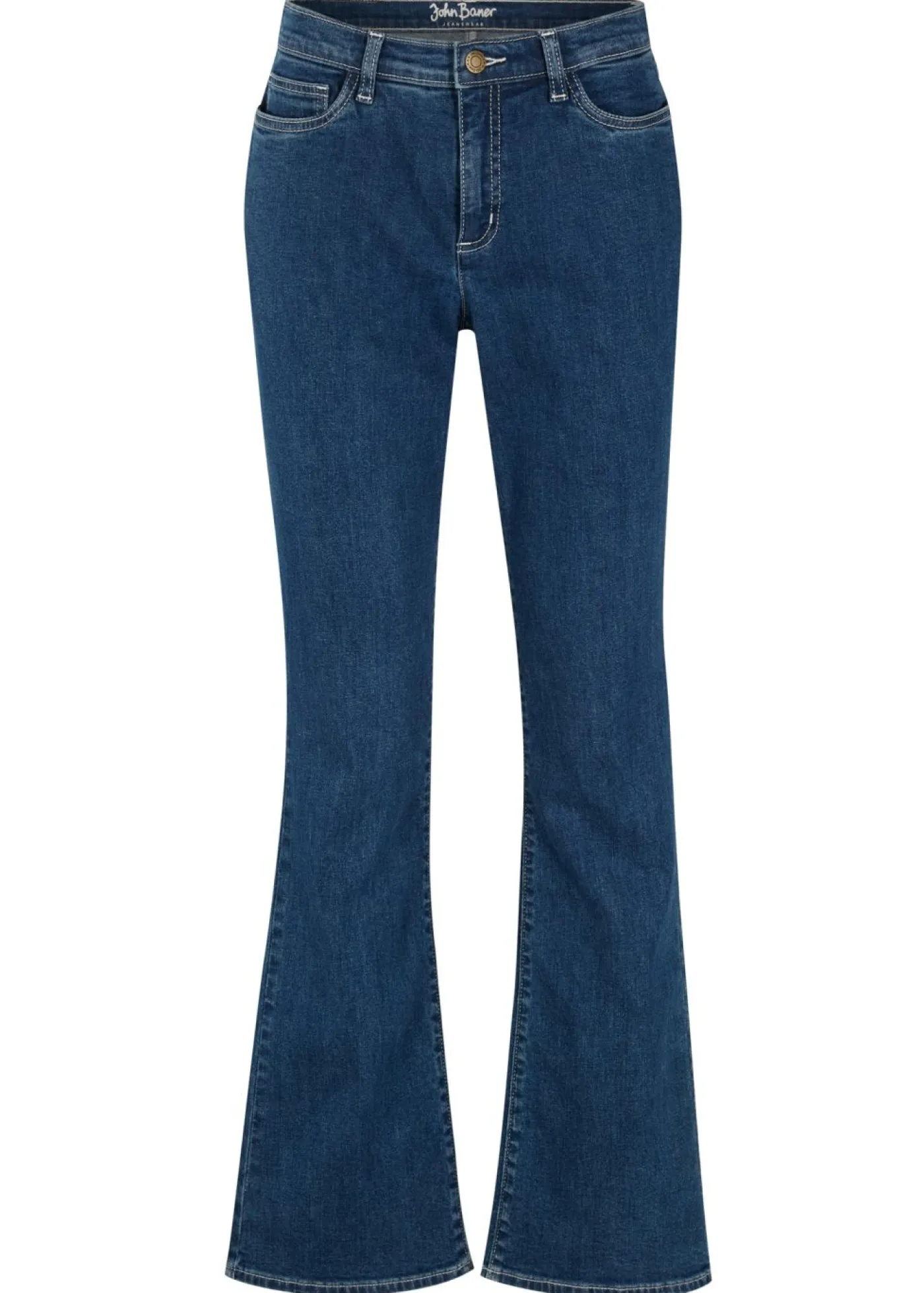 bonprix bonprix Vaqueros>Vaqueros bootcut, mid waist, de algodón orgánico Azul