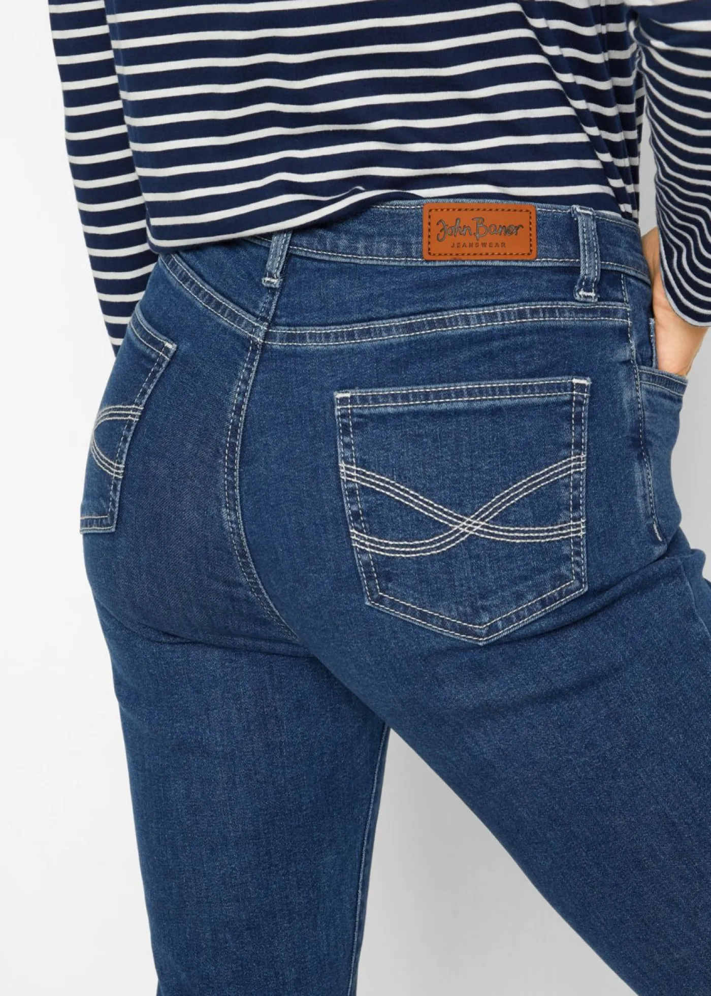 bonprix bonprix Vaqueros>Vaqueros bootcut, mid waist, de algodón orgánico Azul