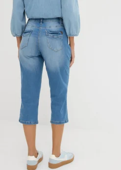 Mujer bonprix bonprix Vaqueros capri con corte ajustado y talle medio