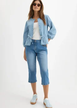 Mujer bonprix bonprix Vaqueros capri con corte ajustado y talle medio