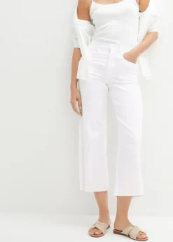 bonprix bonprix Vaqueros>Vaqueros capri de corte ancho Sarga blanca
