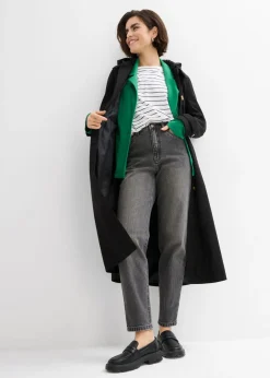 Mujer bonprix bonprix Vaqueros capri de talle alto con corte mom