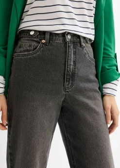 Mujer bonprix bonprix Vaqueros capri de talle alto con corte mom