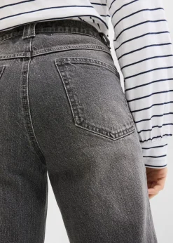 Mujer bonprix bonprix Vaqueros capri de talle alto con corte mom