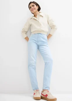 Mujer bonprix bonprix Vaqueros capri de talle alto con corte mom