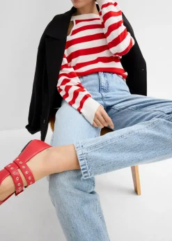 Mujer bonprix bonprix Vaqueros capri de talle alto con corte mom