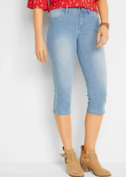 Mujer bonprix bonprix Vaqueros capri elásticos, cómodos, 2 unidades