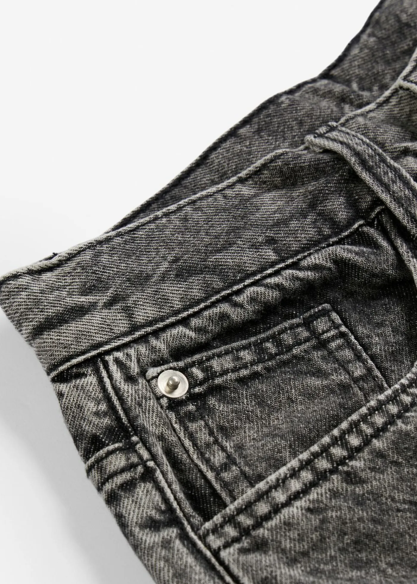 bonprix bonprix Ropa 9 A 16 Años·Jeans>Vaqueros cargo, loose fit, con cintura ajustable, straight Denim negro desgastado