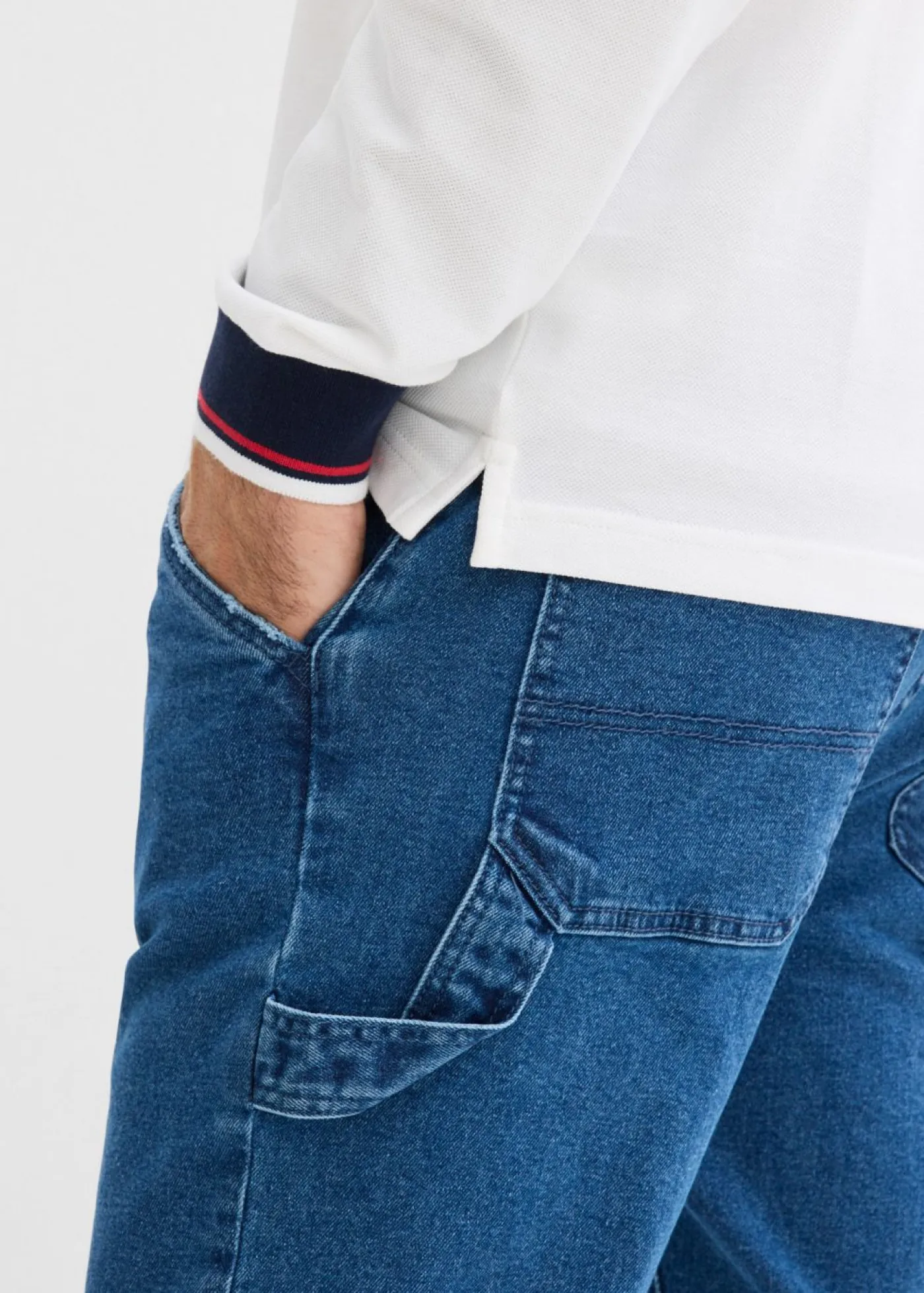 Hombre bonprix bonprix Vaqueros carpenter, relaxed fit, con cintura elástica, straight