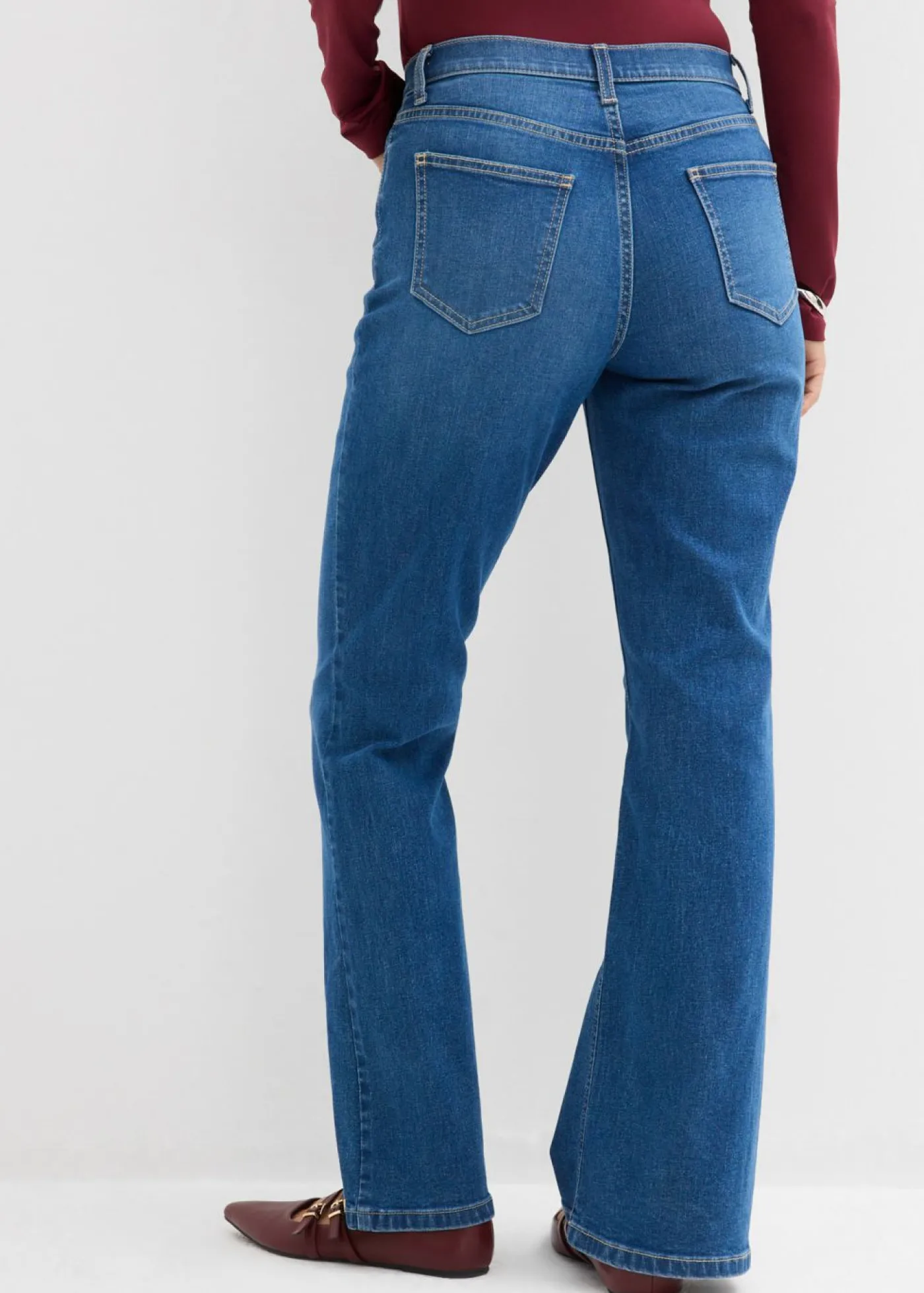 bonprix bonprix Vaqueros>Vaqueros con corte bootcut y talle medio denim medio usado