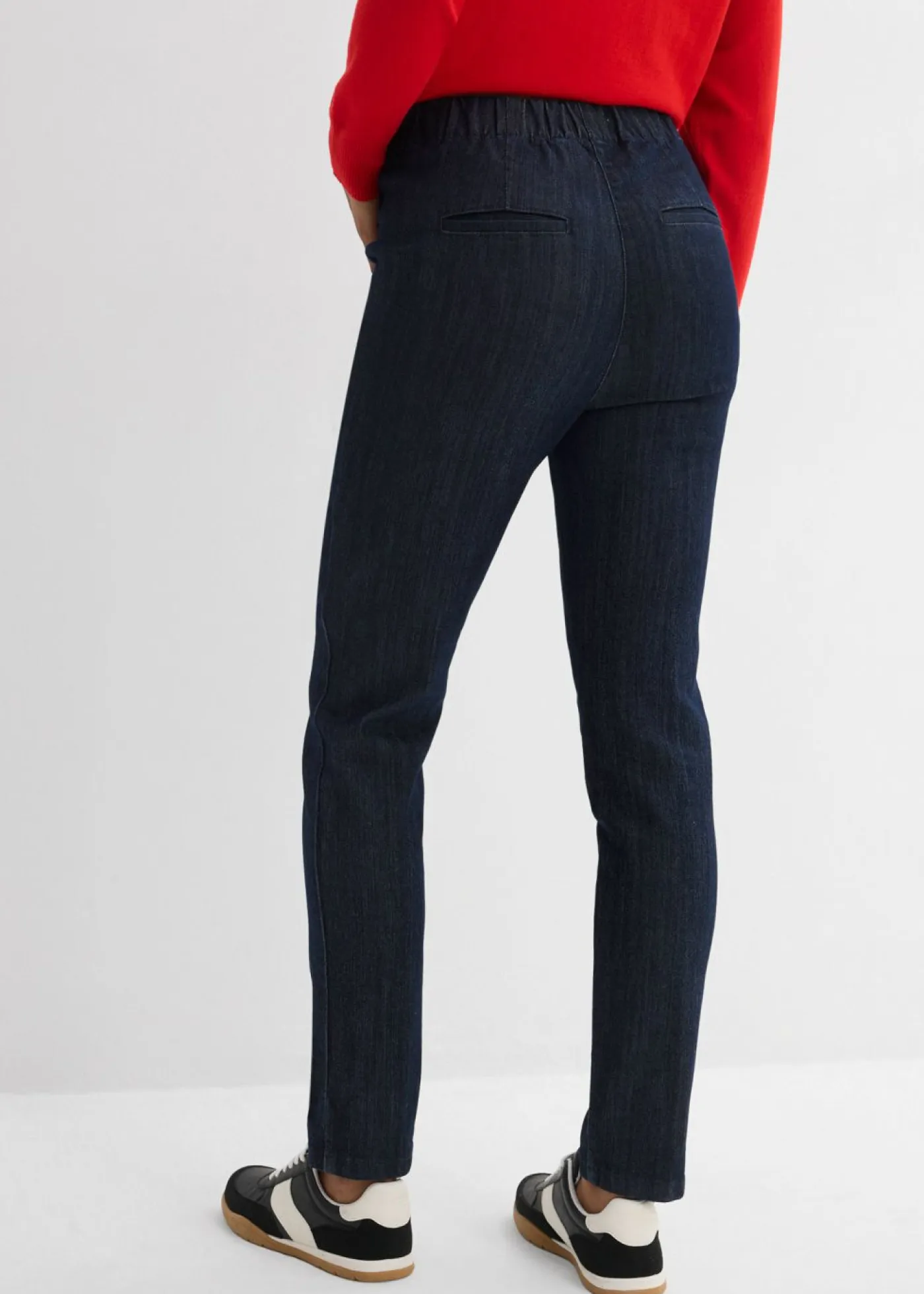 bonprix bonprix Tallas Pequeñas|Vaqueros>Vaqueros con corte slim, talle alto y largo cropped Azul oscuro denim