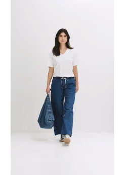 Mujer bonprix bonprix Vaqueros con pernera ancha, mid waist, elásticos